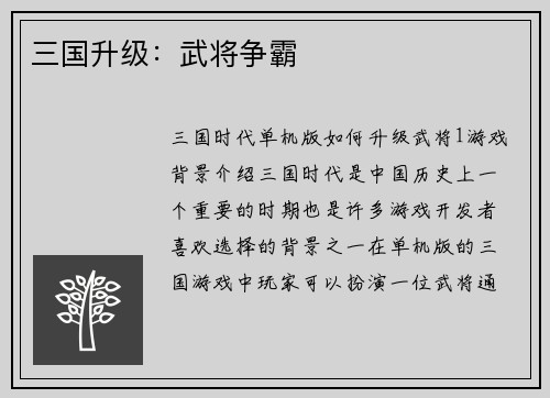 三国升级：武将争霸